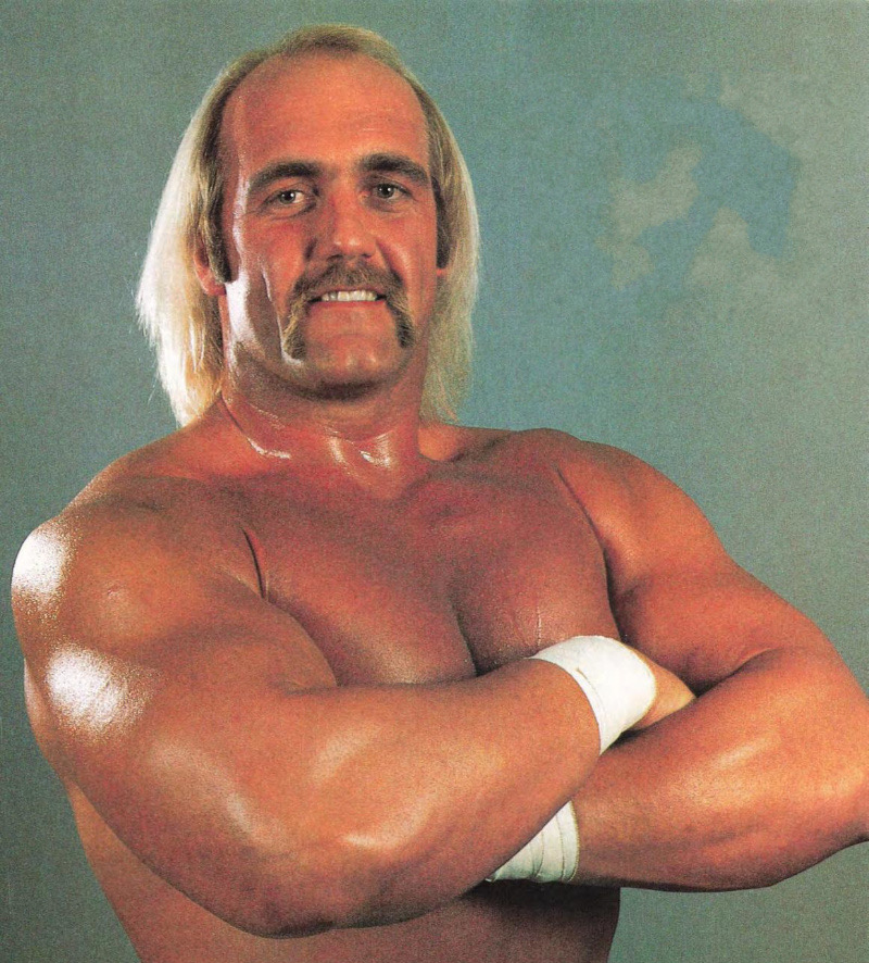 A portrait of Hulk Hogan from 1985.