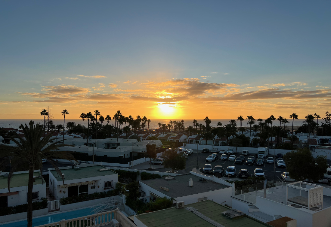 The sunset over Maspalomas.