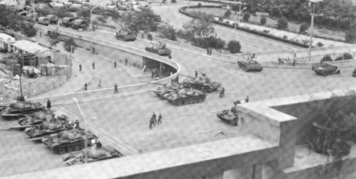 Tanks at the Tiananmen Square in Beijing.