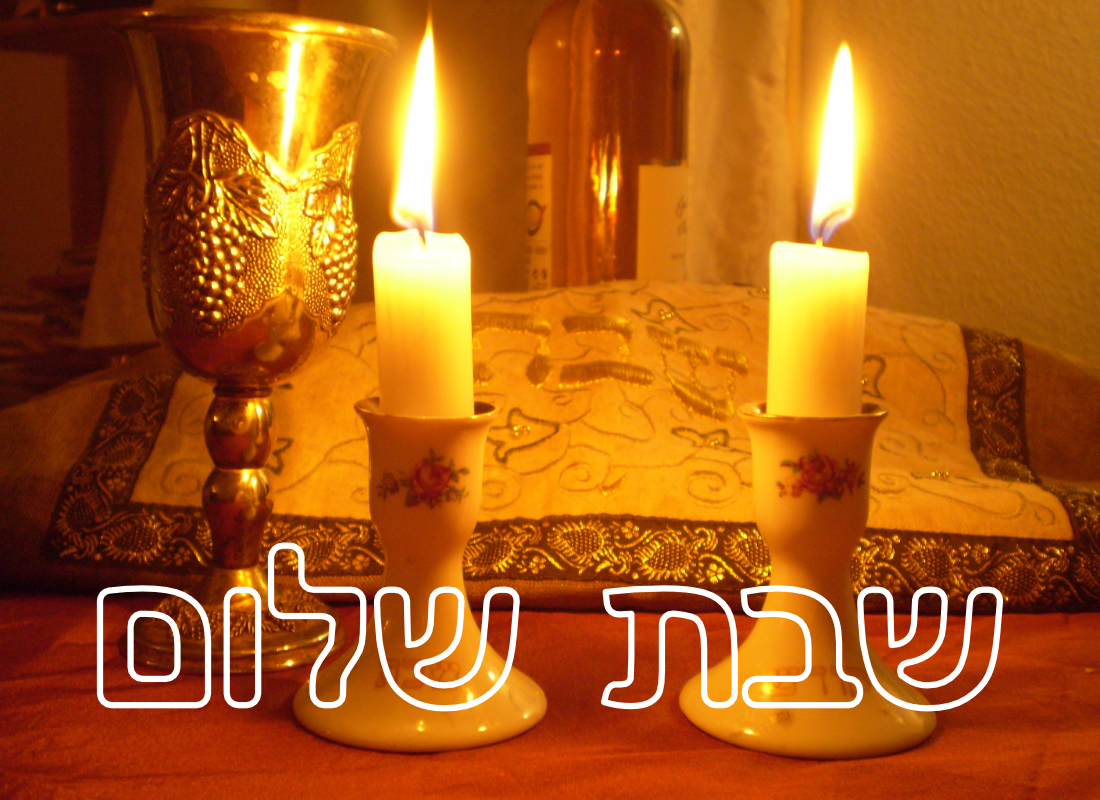 Shabbat message and candles.